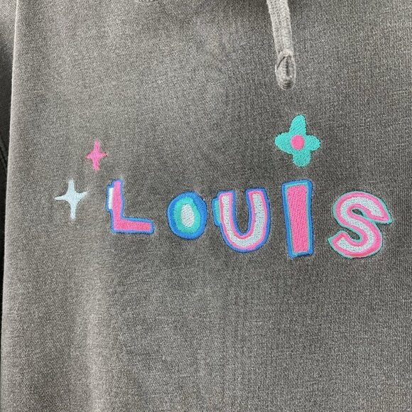 Mega Yacht Unisex Medium Louis Grey Hoodie Sweatshirt Embroidered Colorful - Picture 4 of 16